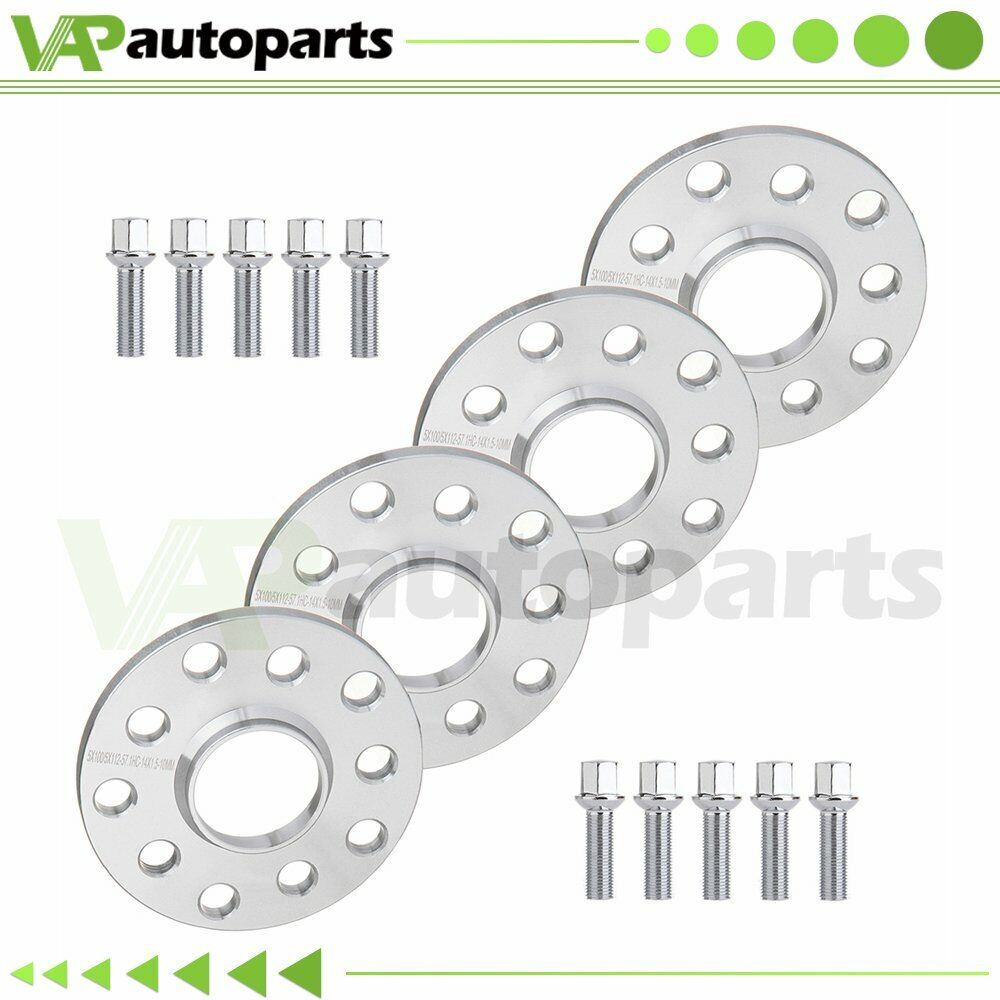 4pcs 10mm Thick Wheel Spacers 5x100 & 5x112 For VW Golf Jetta Audi A4 A6 Quattro