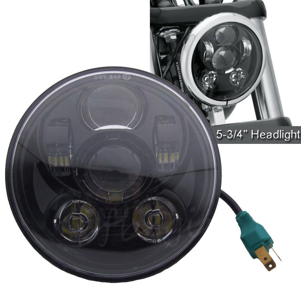 5.75 5 3/4 LED Headlight Black Projector DRL For Harley  Dyna Sportster