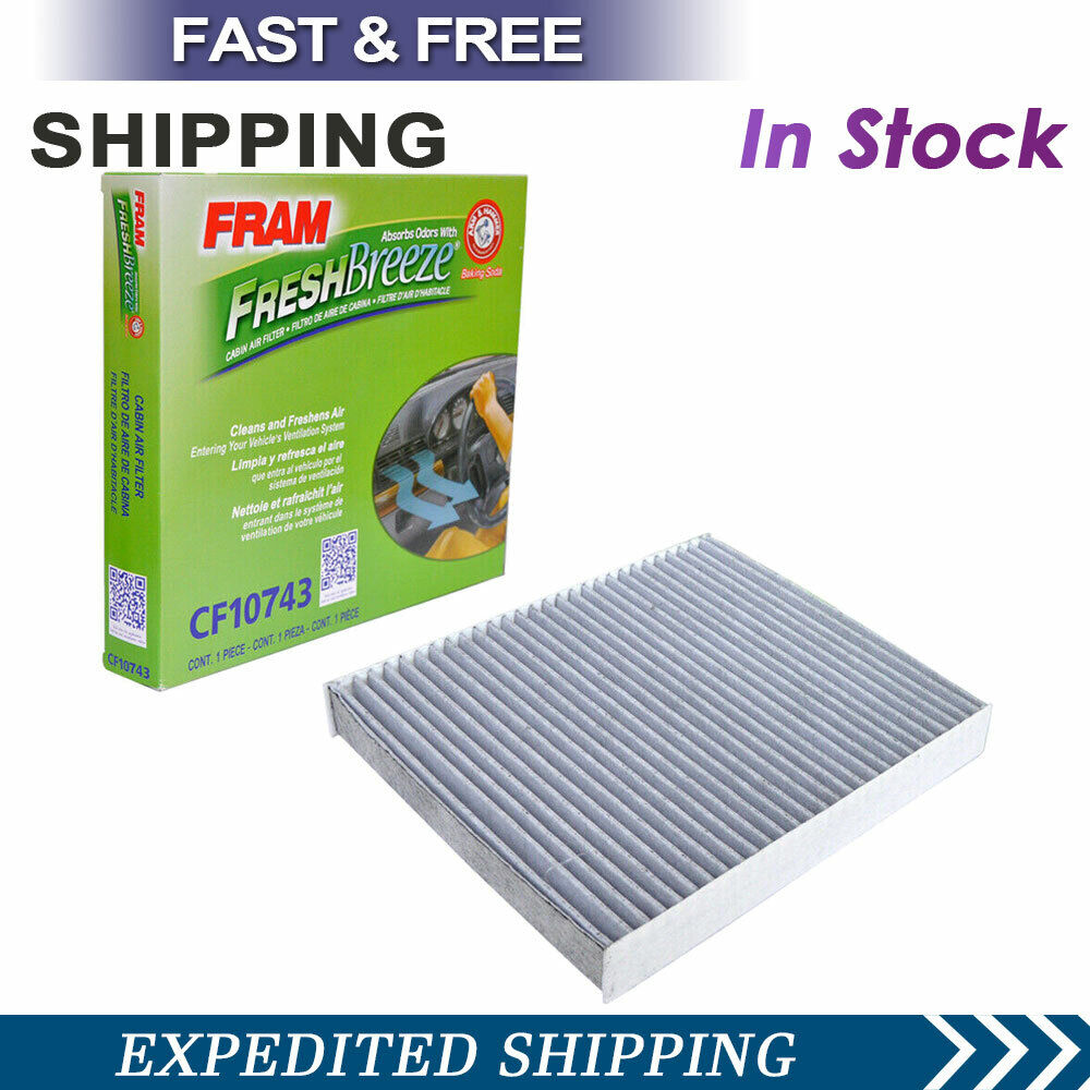 New FRAM CF10743 Fresh Breeze Cabin Air Filter with Arm & Hammer Absorb Odors