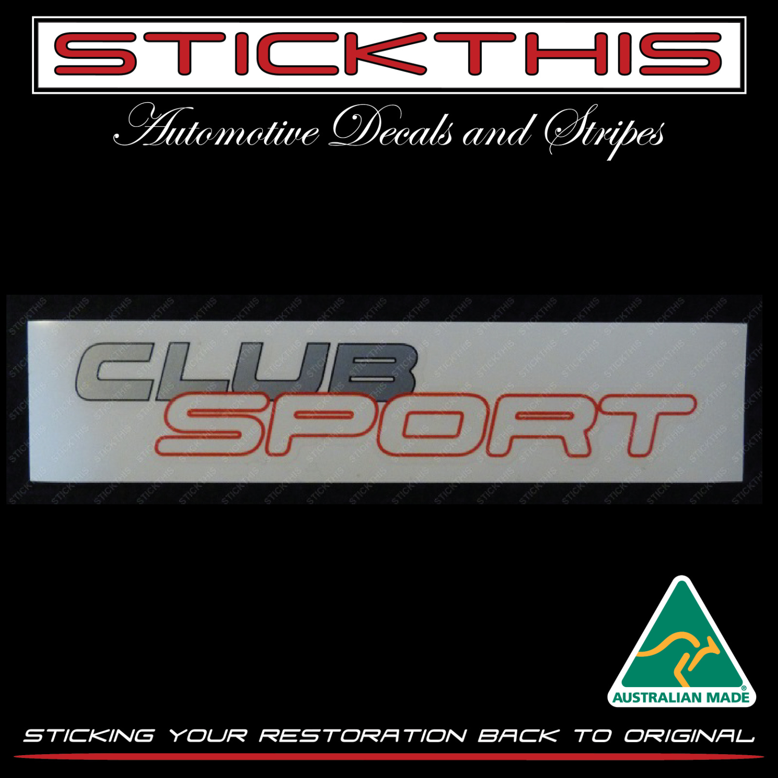 Clubsport Club Sport Body Decal Sticker - Holden HSV VP - Metallic Grey/Red
