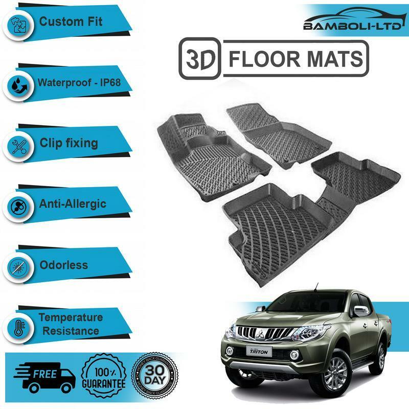 3D Molded Interior Car Floor Mat for Mitsubishi L200 Triton 2005-2018(Black)