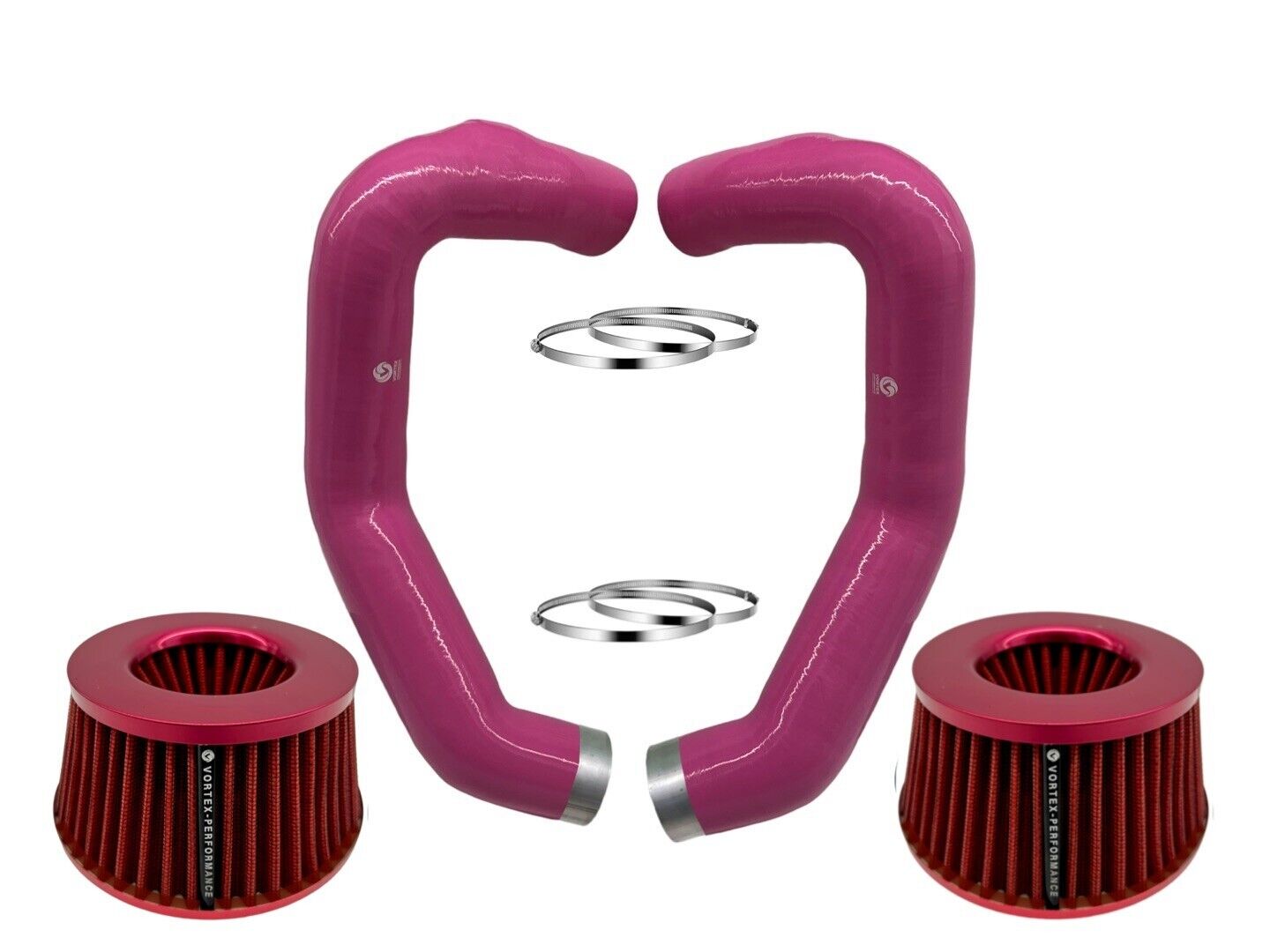 air intake for BMW M5 M6 F10 F12 S63 front mount - PINK + 2 Filters