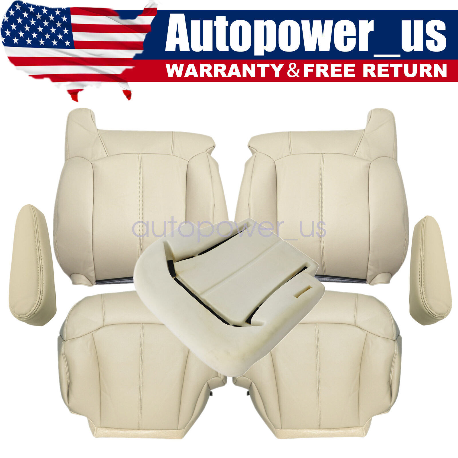 For 2000 2001 2002 Chevy Tahoe Front Leather Seat Cover Foam Cushion Light Tan