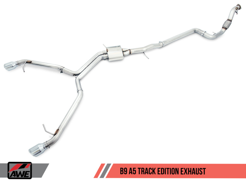AWE Tuning for Audi B9 A5 Track Edition Exhaust Dual Outlet - Diamond Black T...