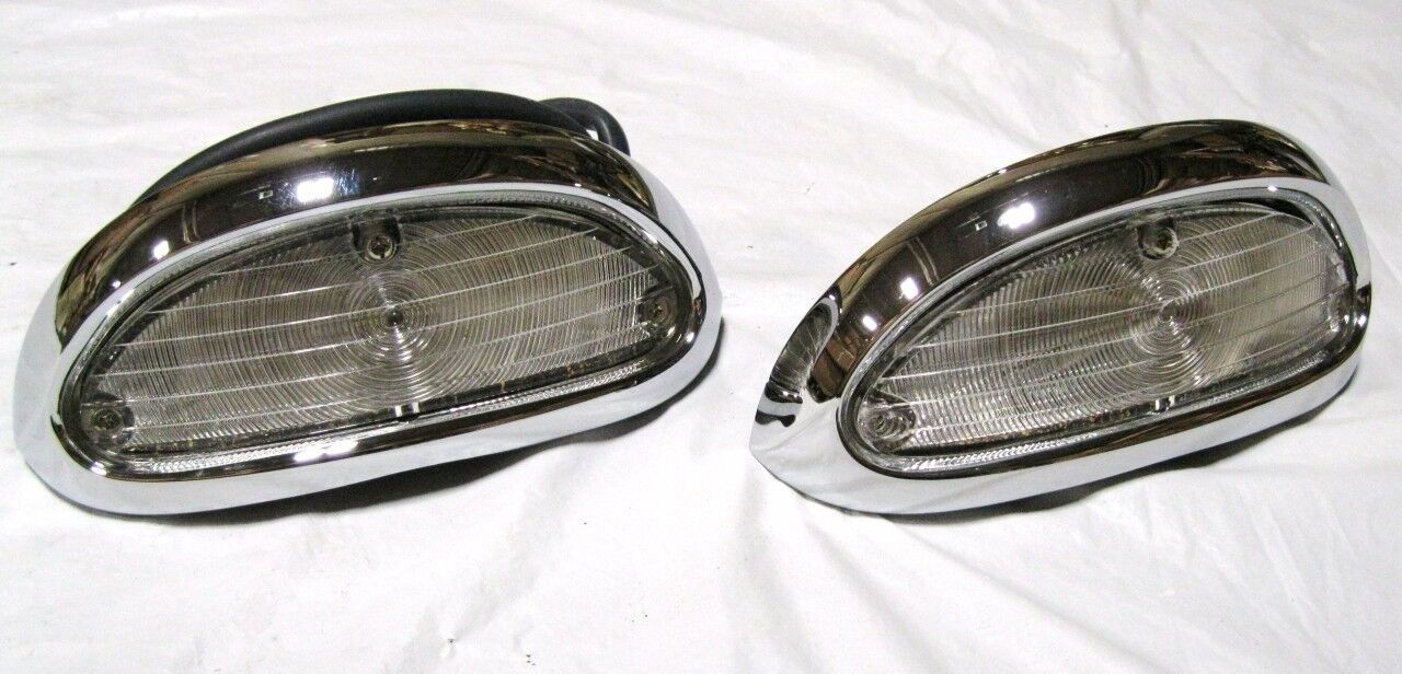 1955 Chevy Bel Air 210 Clear Parking Lamp Assembly PAIR lights lenses LH RH