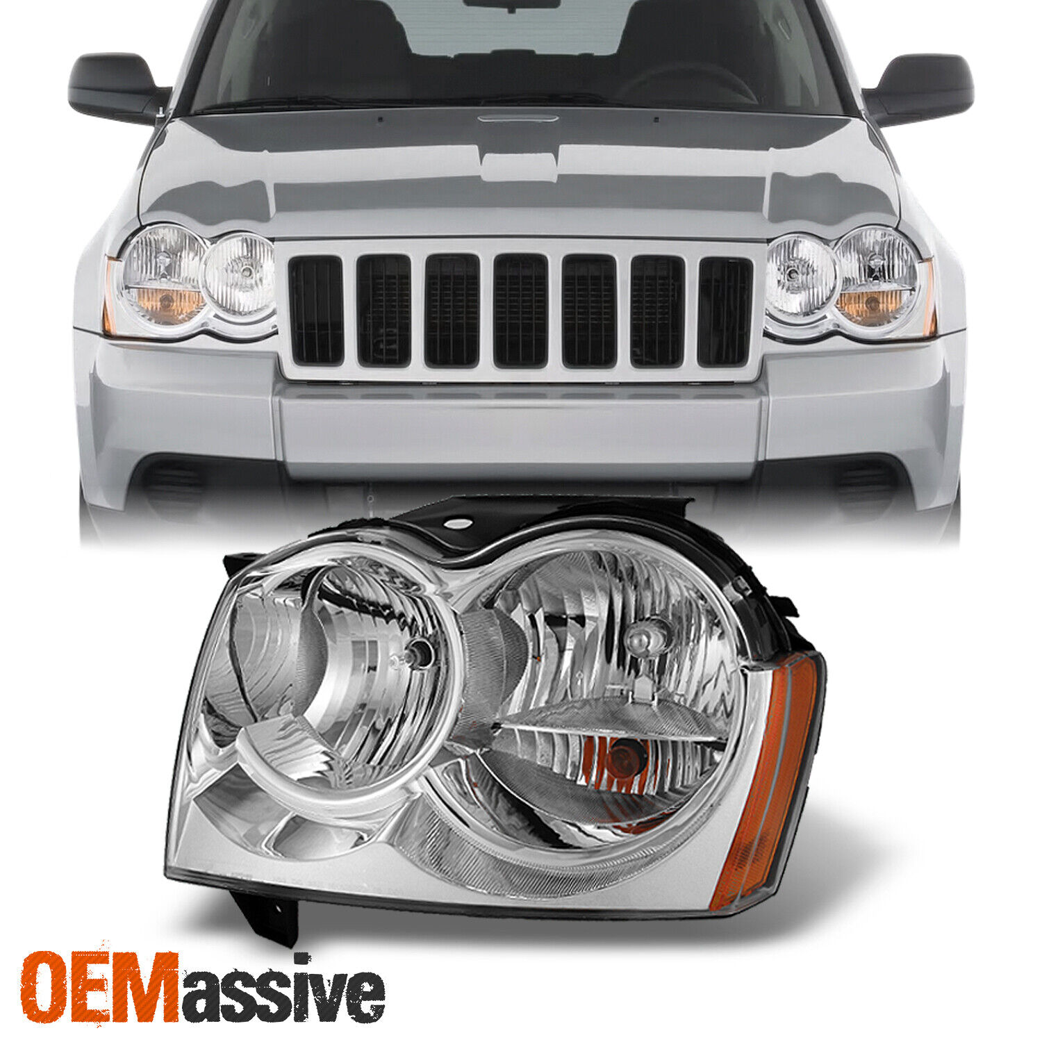 Fit 2005 2006 2007 Jeep Grand Cherokee Driver Left Side Clear Headlight Headlamp