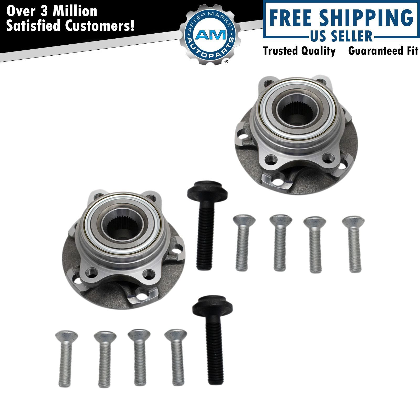 Front Pre-Pressed Wheel Bearing & Hub Assembly Pair for Audi A4 A6 RS4 New