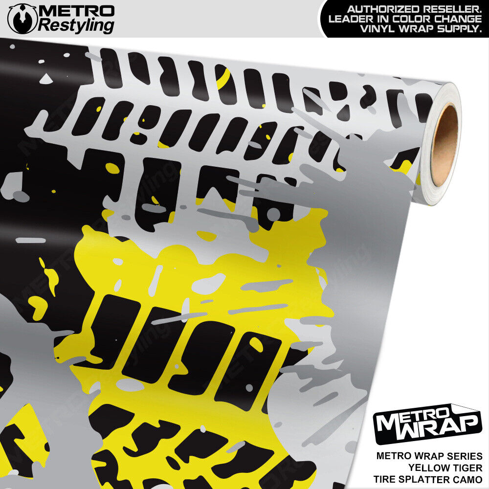Metro Wrap Tire Splatter Yellow Tiger Premium Vinyl Film