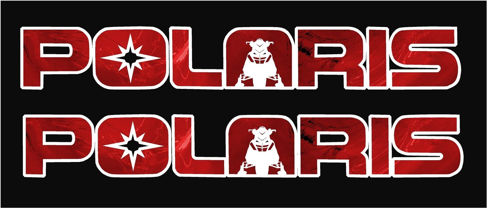 Red Polaris Snowmobile  Window or body Contour cut  printed decals Graphics 