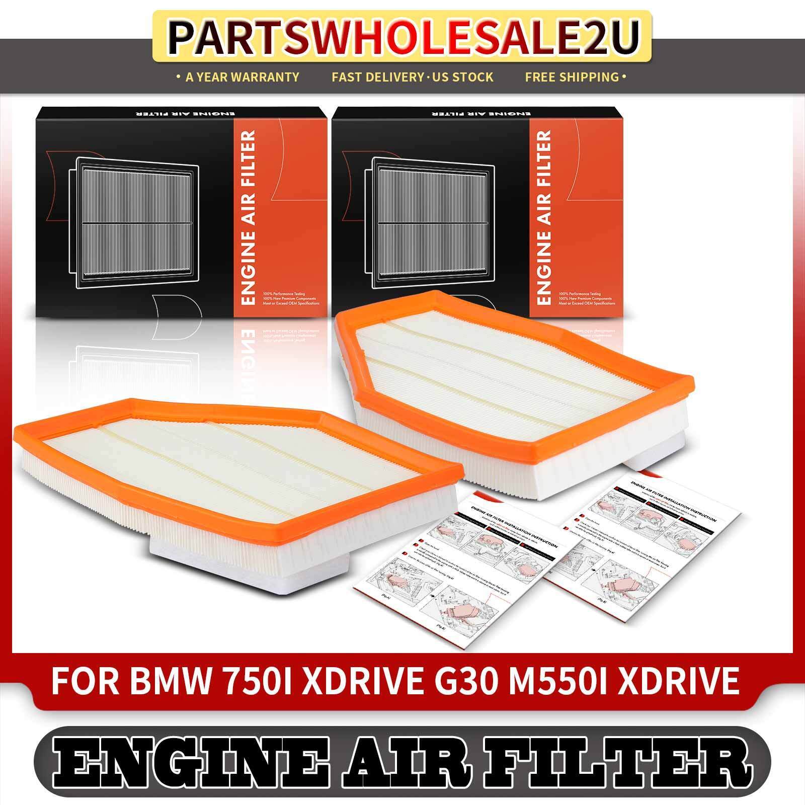 2x Left and Right Engine Air Filter for BMW 750i xDrive Alpina B7 M550i xDrive