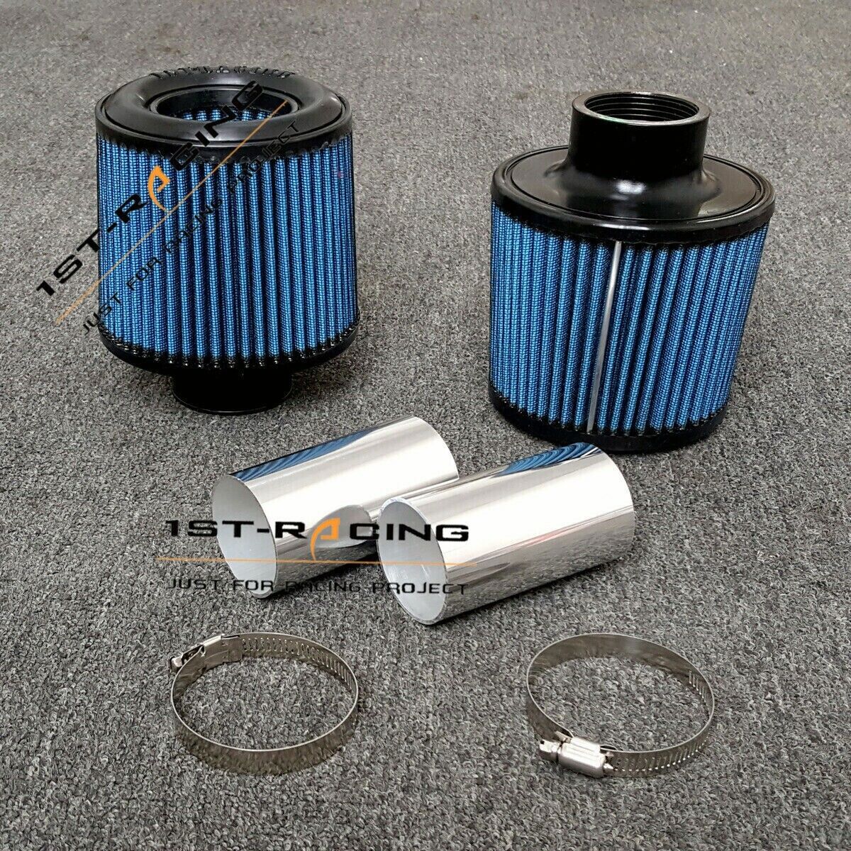 Dual Cone Filter Air Intake Kit for BMW 135i 335i 335xi 335is 535i 3.0L N54 Blue