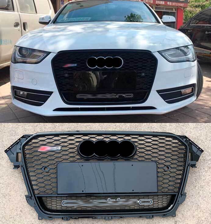 For Audi A4 S4 B8.5 RS4 Style 2013-2015 2014 Mesh Grille Front Grill w/ Quattro