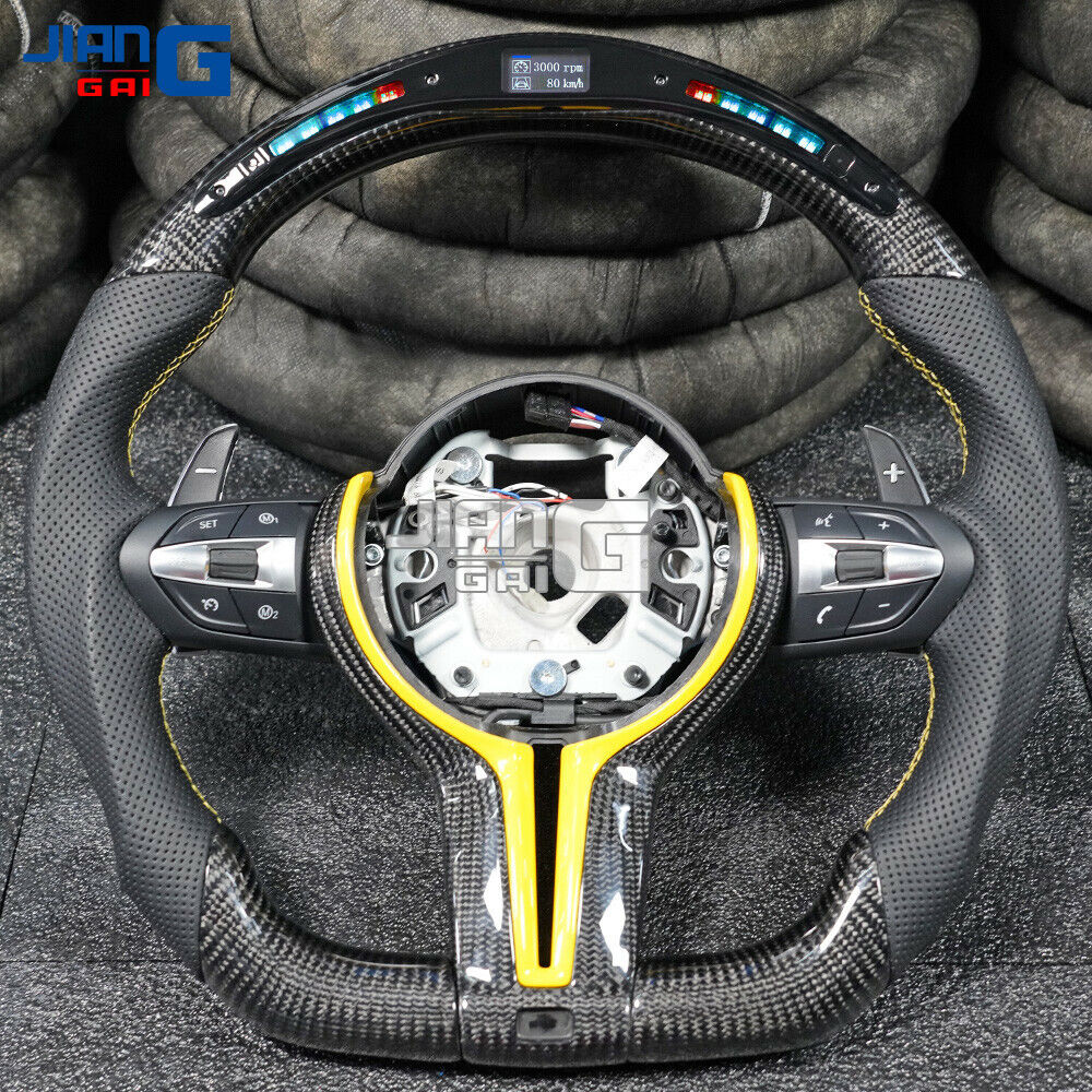 LED Performance Carbon Fiber Steering Wheel For BMW F10 F11 F01 F02 M3 M4 M5