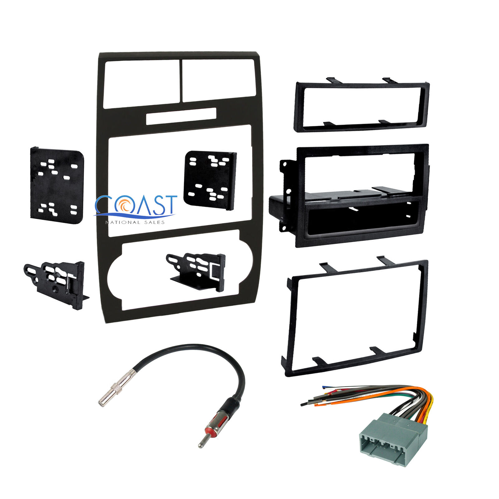Stereo Double Din Dash Kit Harness Antenna for 2005-2007 Dodge Magnum Charger 