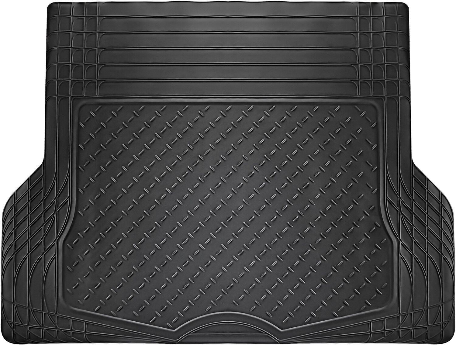 Trunk Cargo Floor Mats for Cars All Weather Rubber Black Heavy Duty Auto Liners