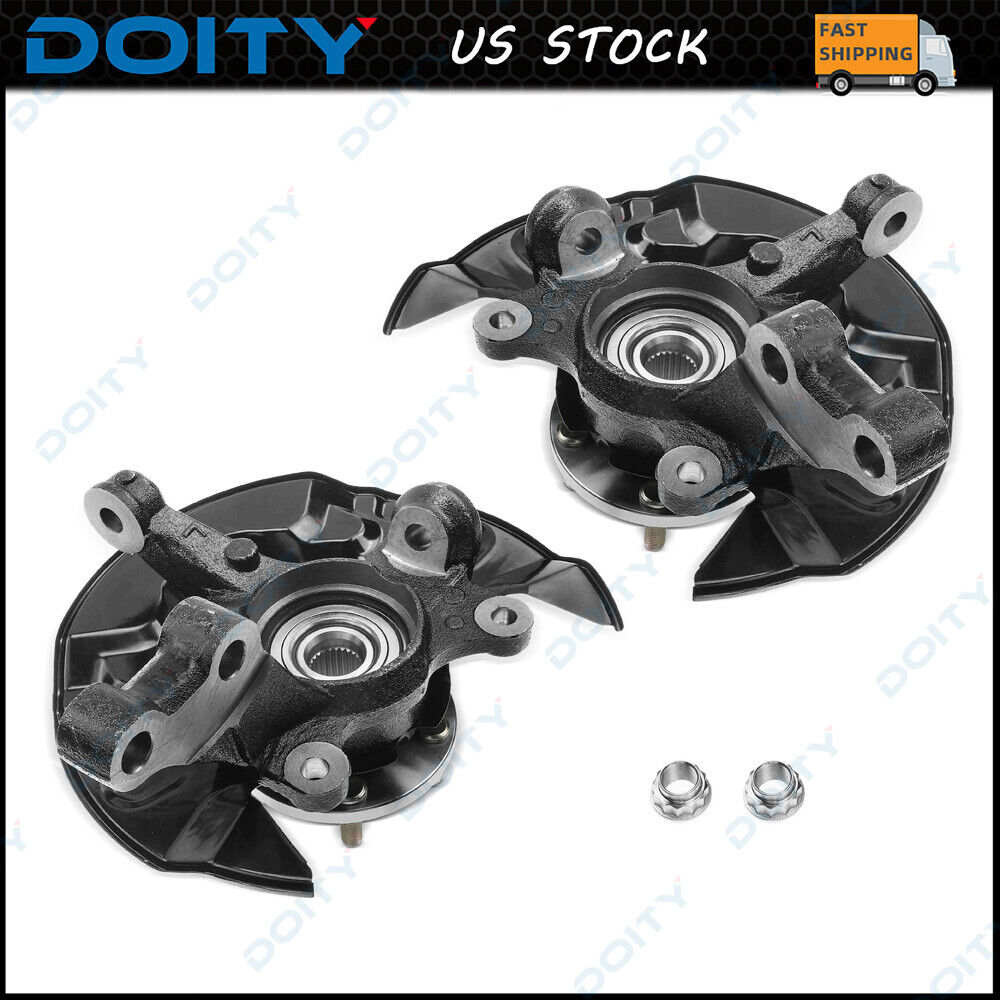 Pair For 2003-06 Toyota Matrix 1.8L AWD Front Wheel Hub Bearing Knuckle Assembly
