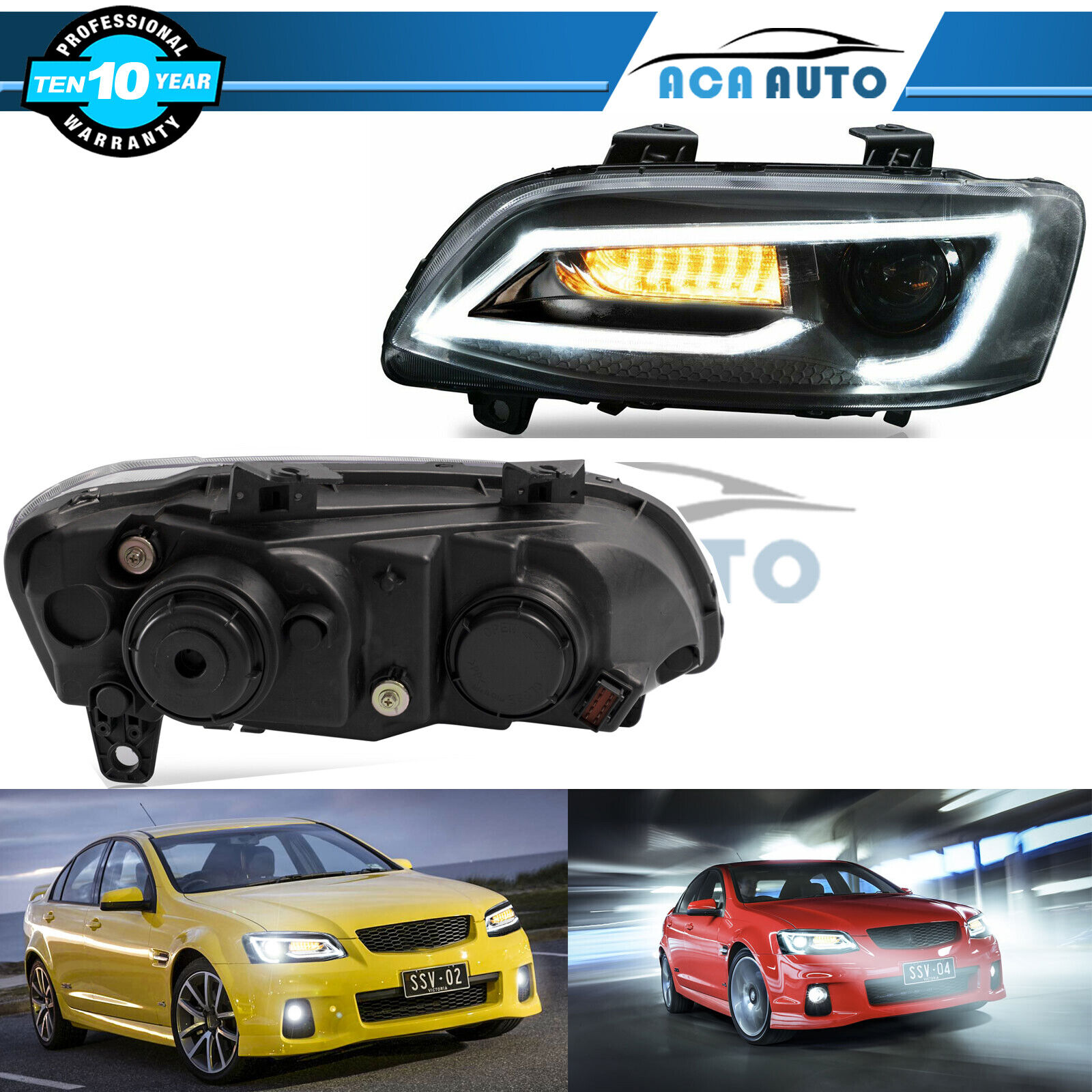 For 2008 2009 Pontiac G8 GT GXP Dual Beam Head Lights With Sequential