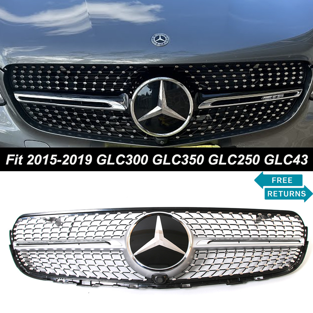 For Mercedes Benz X253 2015-2019 GLC300 GLC350 GLC250 GLC43AMG Dia-monds Grille
