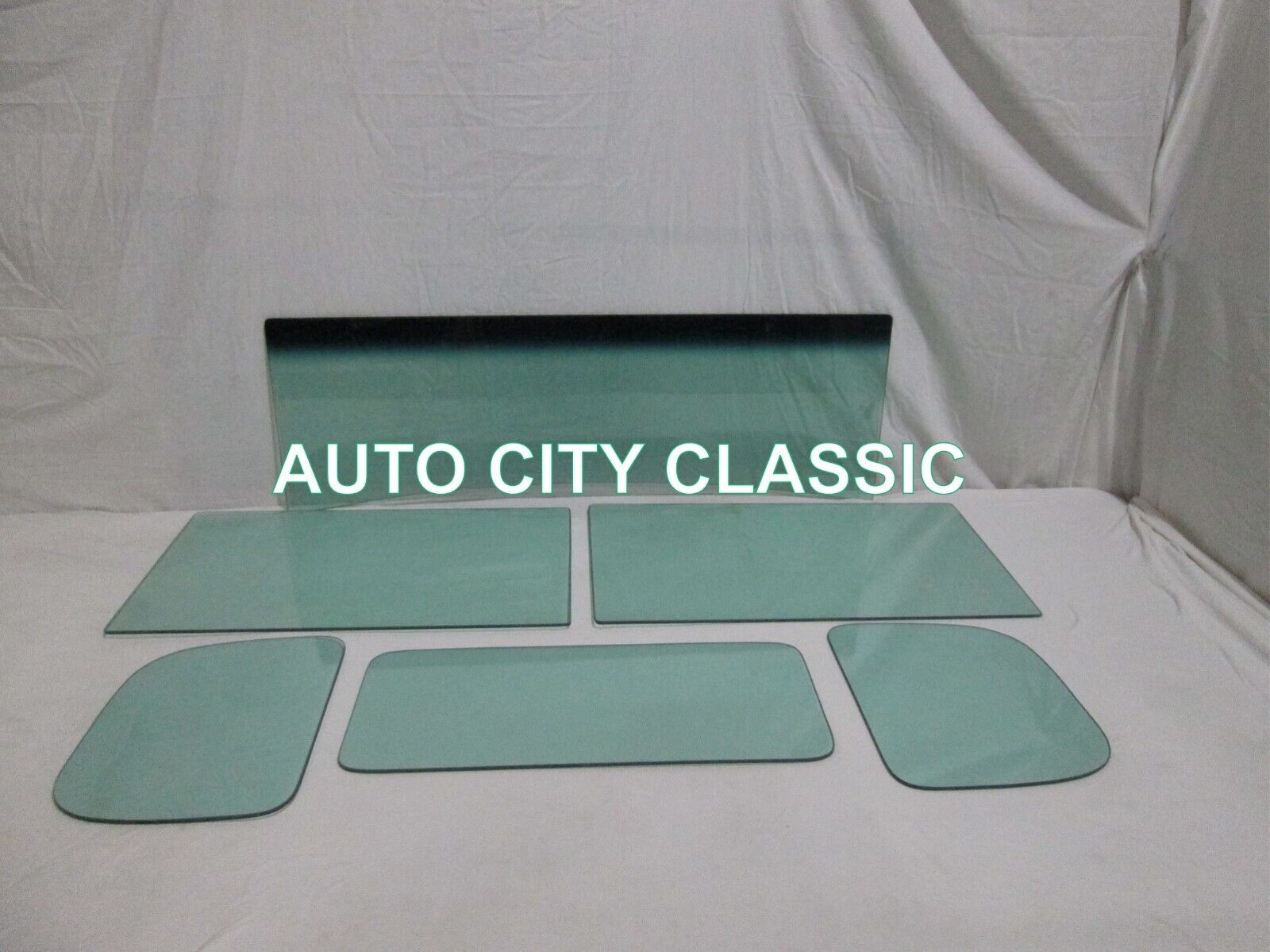 Green Glass for 1932 Ford 5 Window Coupe Shaded Windshield Sides Back W/Rumble