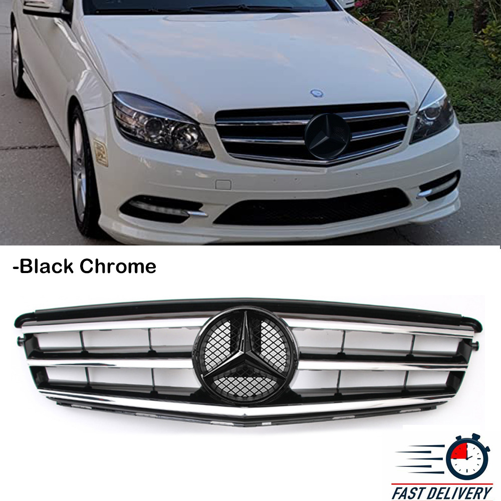 Sport Front Grill W/ Star Grille For Mercedes Benz 2008-2014 W204 C250 C300 C350