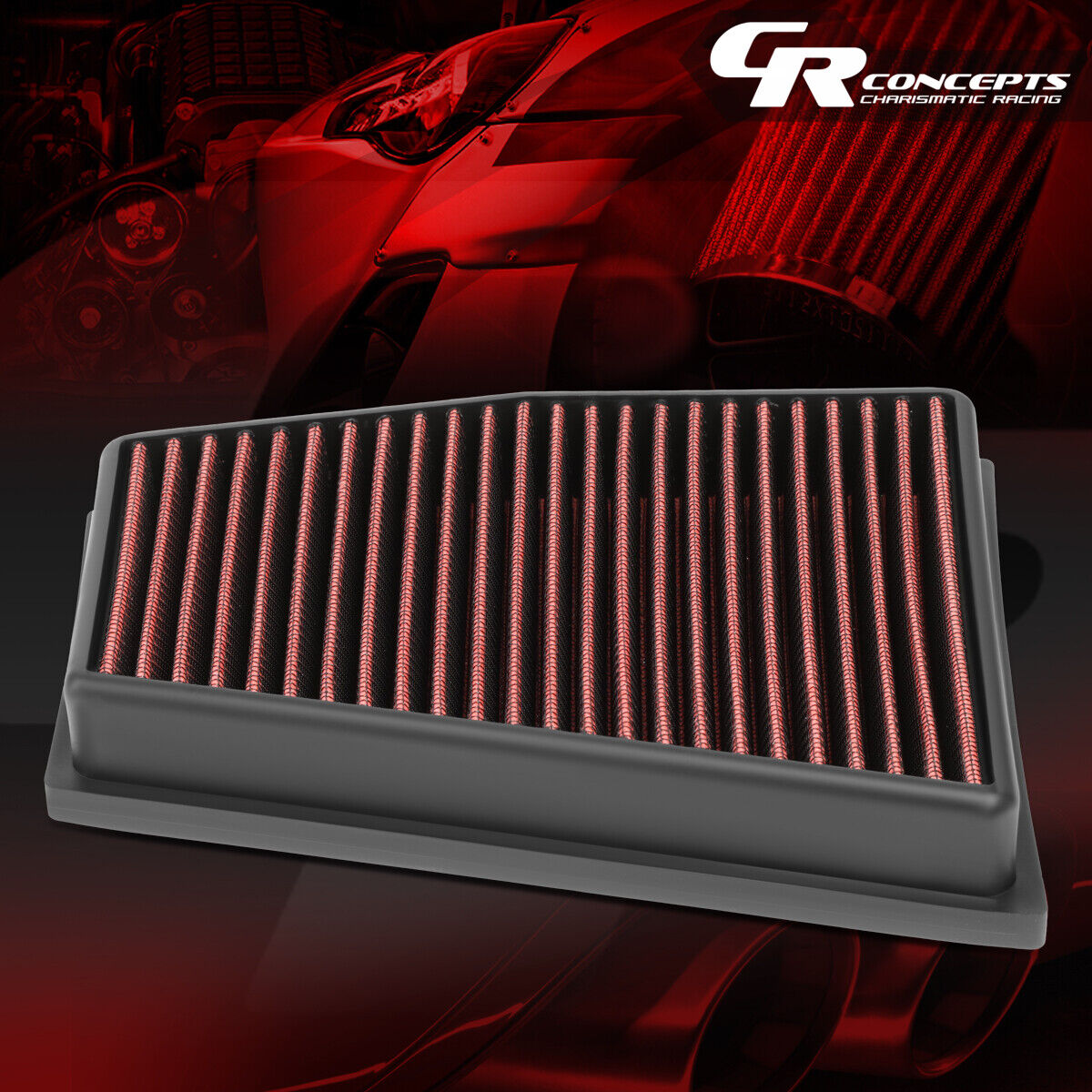 PERFORMANCE RED HIGH FLOW INTAKE PANEL AIR FILTER FOR 2013-2015 AUDI RS5 4.2L V8