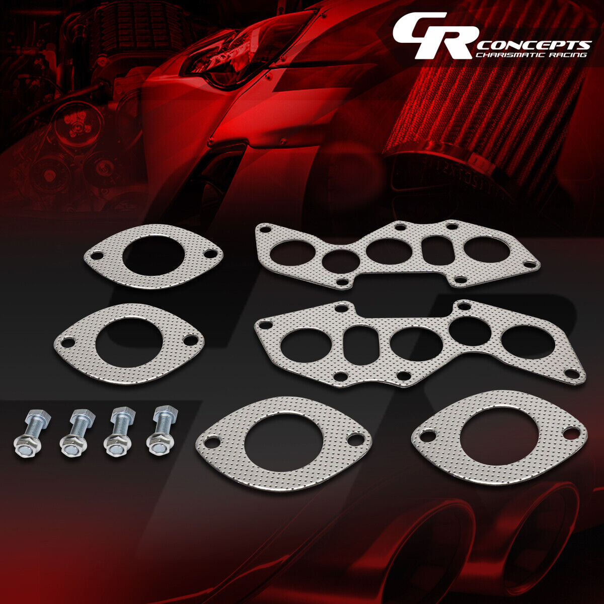 EXHAUST MANIFOLD HEADER GASKET COMPLETE SET W/BOLTS FOR 06-13 LEXUS IS250 IS350