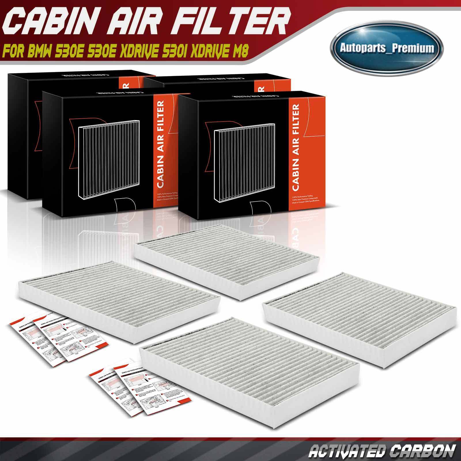 4pcs Activated Carbon Cabin Air Filter for BMW 530e 530e xDrive 530i xDrive M8