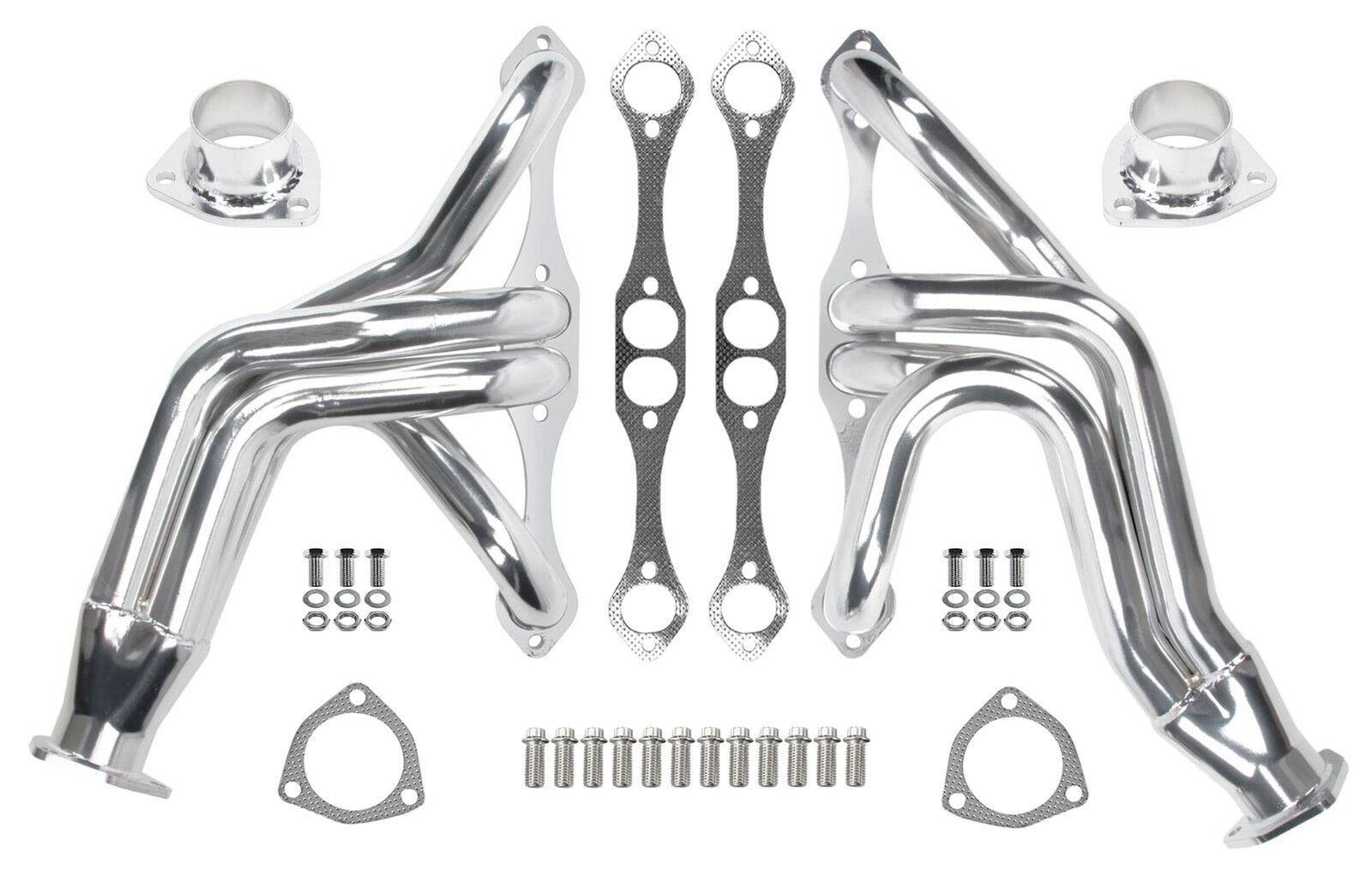 NEW 55-57 CHEVY,55-82 CORVETTE CHASSIS HEADERS,SBC 262-400,POLISHED STAINLESS