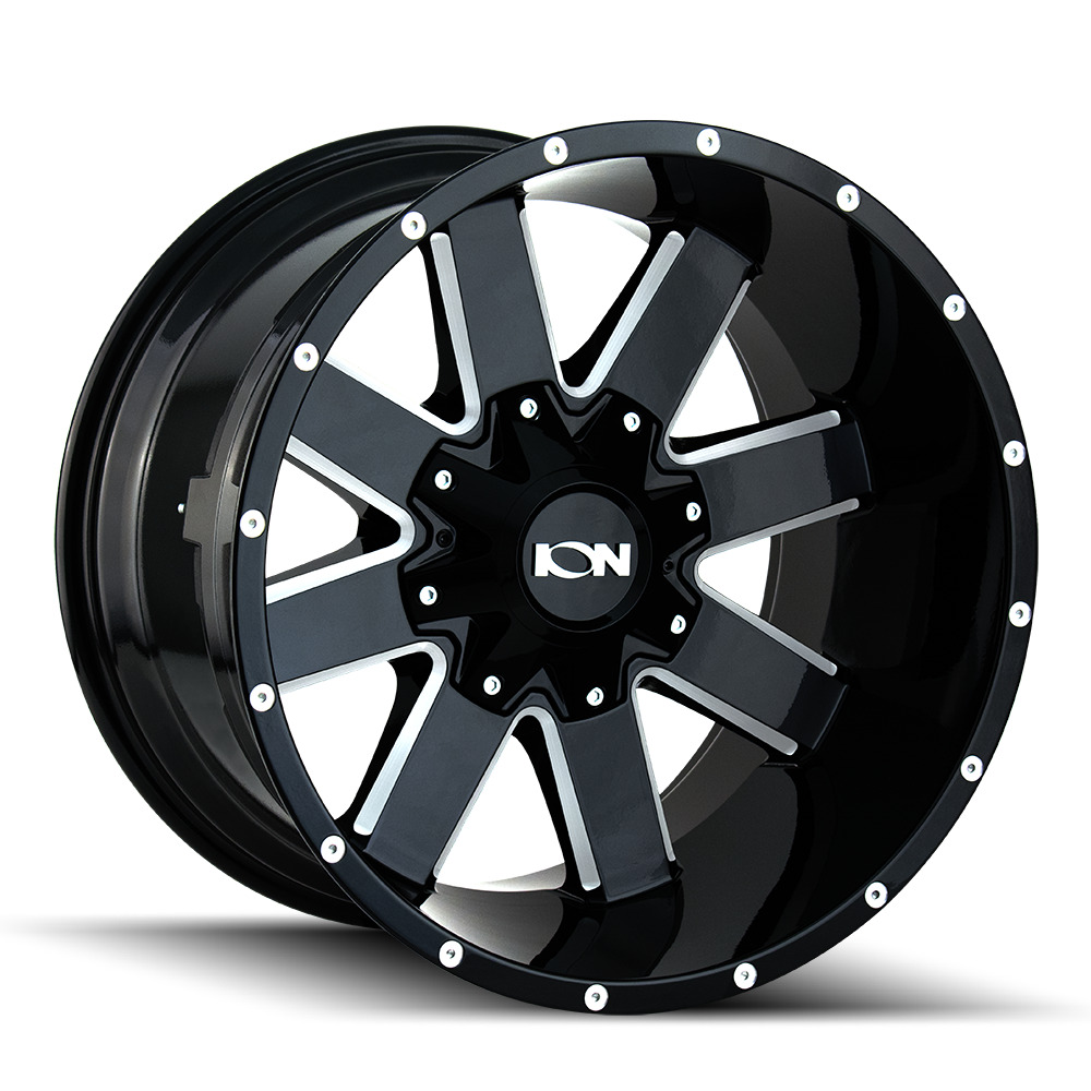 Ion 17x9 Wheel Gloss Black Milled 141 6x135/6x5.5 -12mm Aluminum Rim
