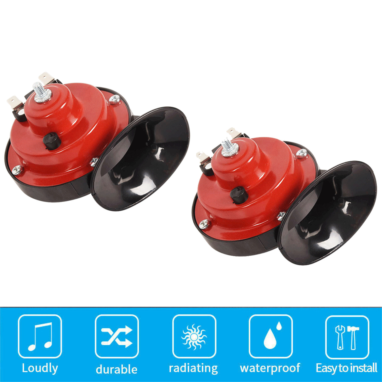 2x 300DB For Trucks Super Train Horn Car Boat Motorcycle Electric Air Horn 12V