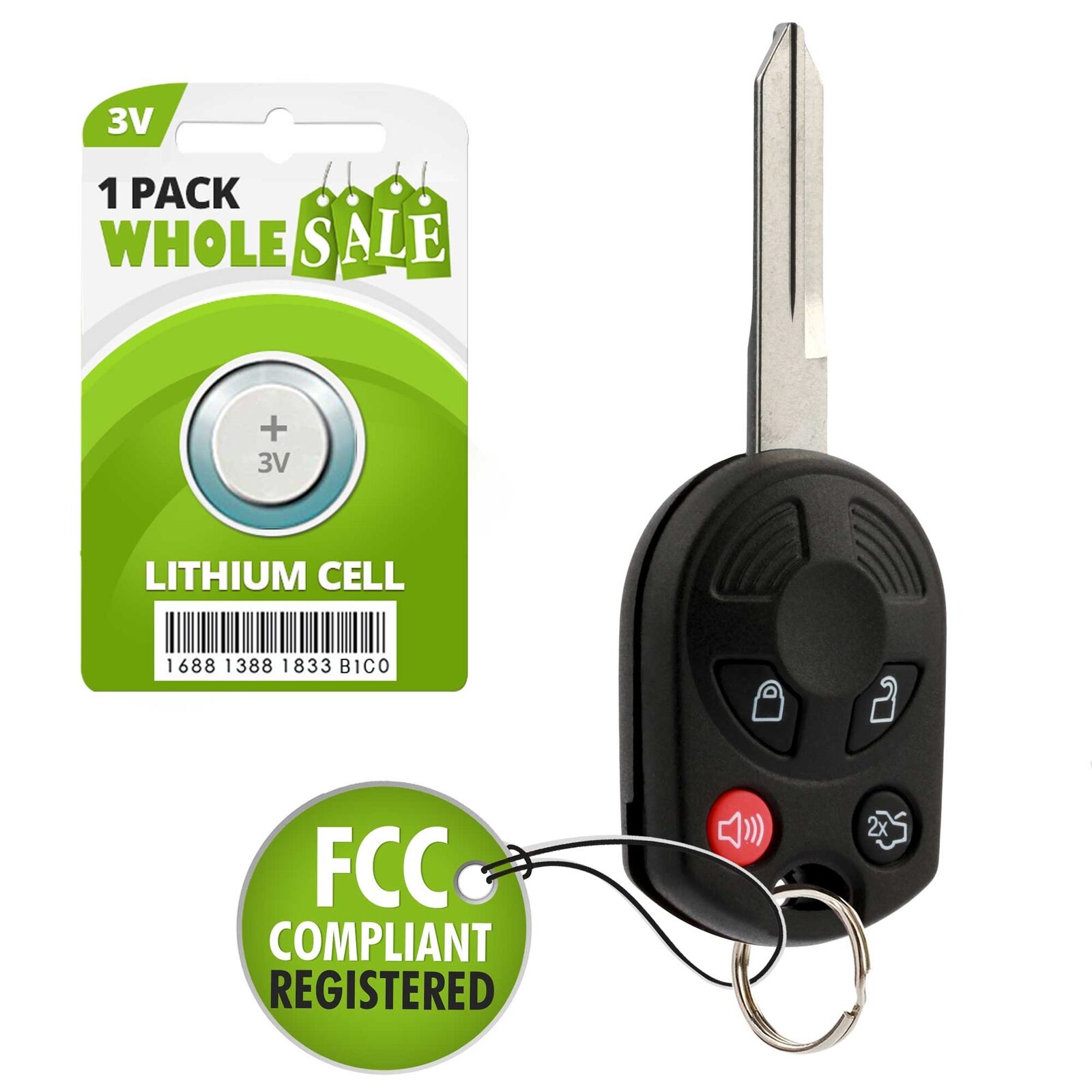 1 Replacement For  Ford Fusion Key Fob Remote