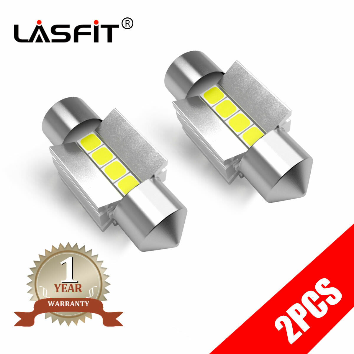 Lasfit LED Dome Light Bulb 31mm for Toyota 4Runner 1990-2021 Super White 6428