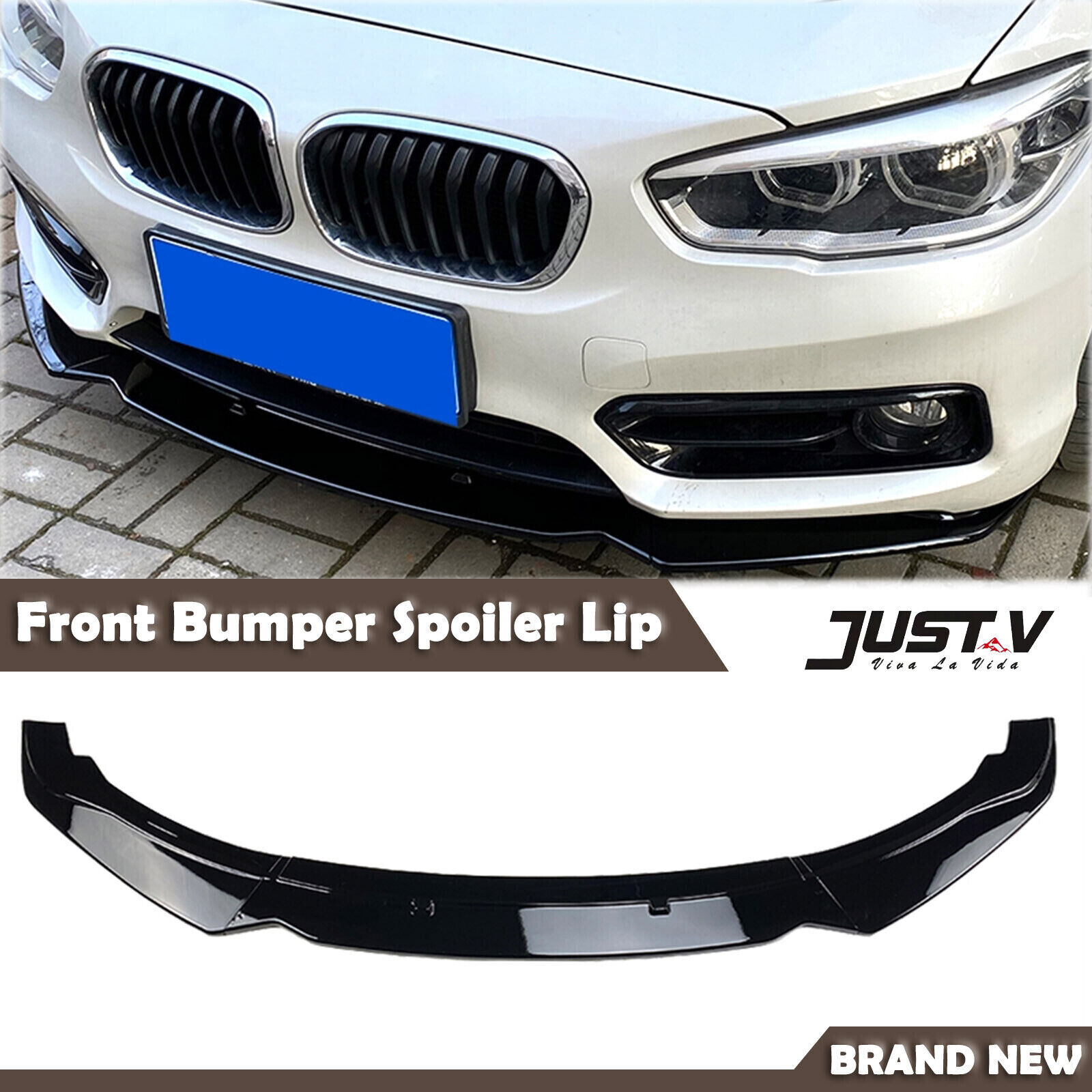 JustV Front Bumper Spoiler Lip For BMW 1 Series F20 F21 116i 118i 120i 2015-2019