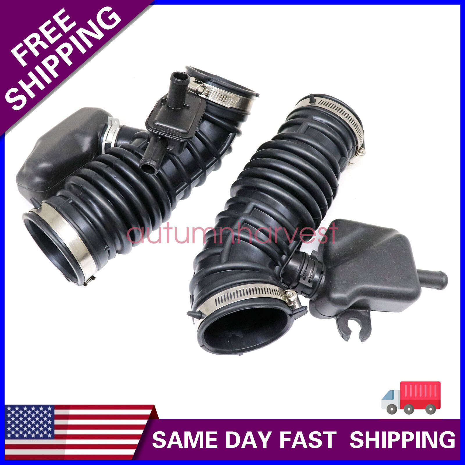 1Pair Air Cleaner Intake Hose Left & Right Side Fit Infiniti FX35 2009-2012