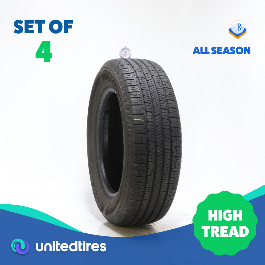 Set of (4) Used 225/65R17 Goodyear Reliant All-season 102H - 8-9.5/32