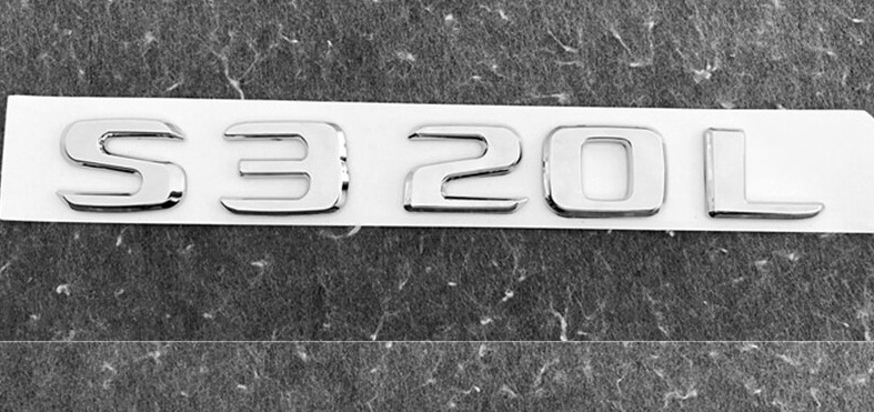 For S320L Car Rear Sticker Trunk Emblem Boot Back Logo Letters Silver Chrome