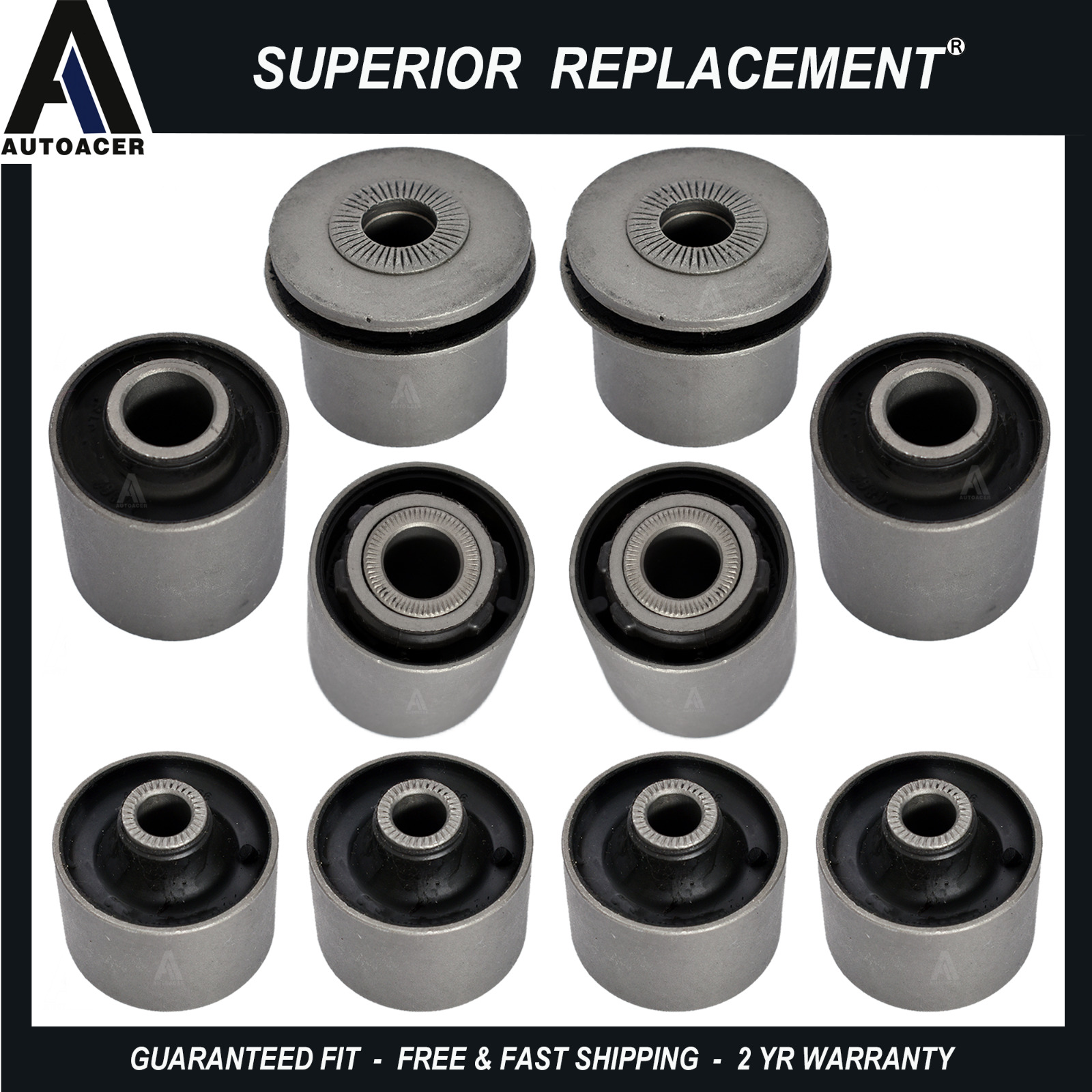 Front Upper + Lower Control Arm Bushing Kit 10p For Lexus LS460 LS600h 07-17 AWD