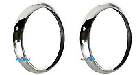 SPRITE 1-111 & MIDGET  1-11  PAIR OF HEADLAMP OUTER HIGH POLISHED OUTER RIMS 