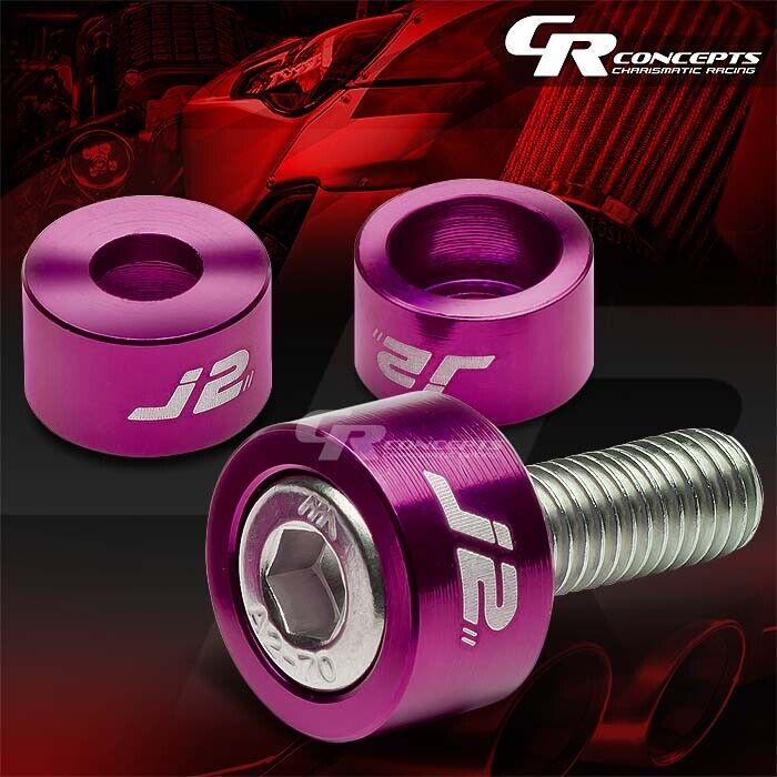 J2 FOR ACCORD CG PRELUDE BB ALUMINUM HEADER MANIFOLD CUP WASHER+BOLT KIT PURPLE