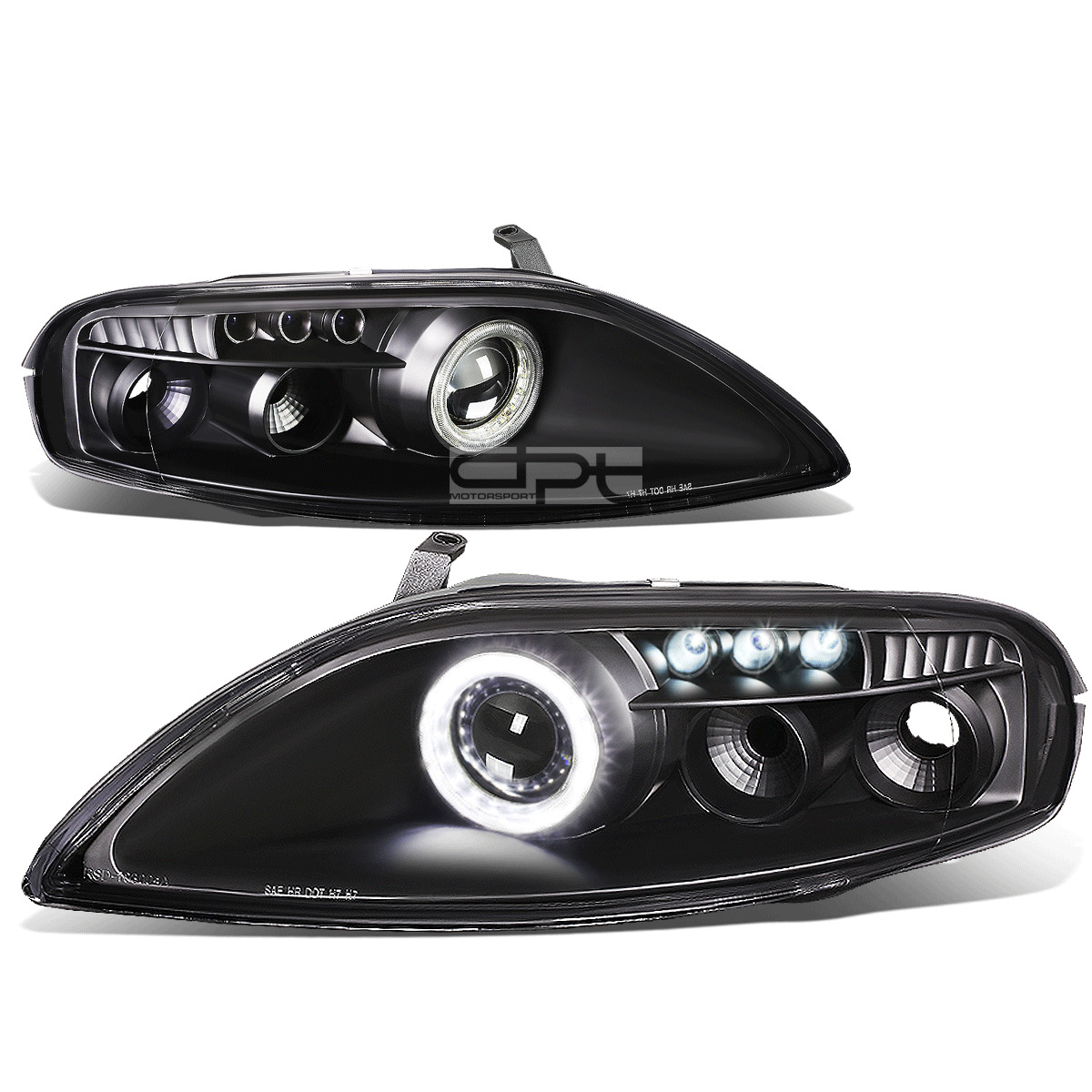 Fit 1992-2000 Lexus Sc300/Sc400 Black Housing Projector Headlights w/LED DRL