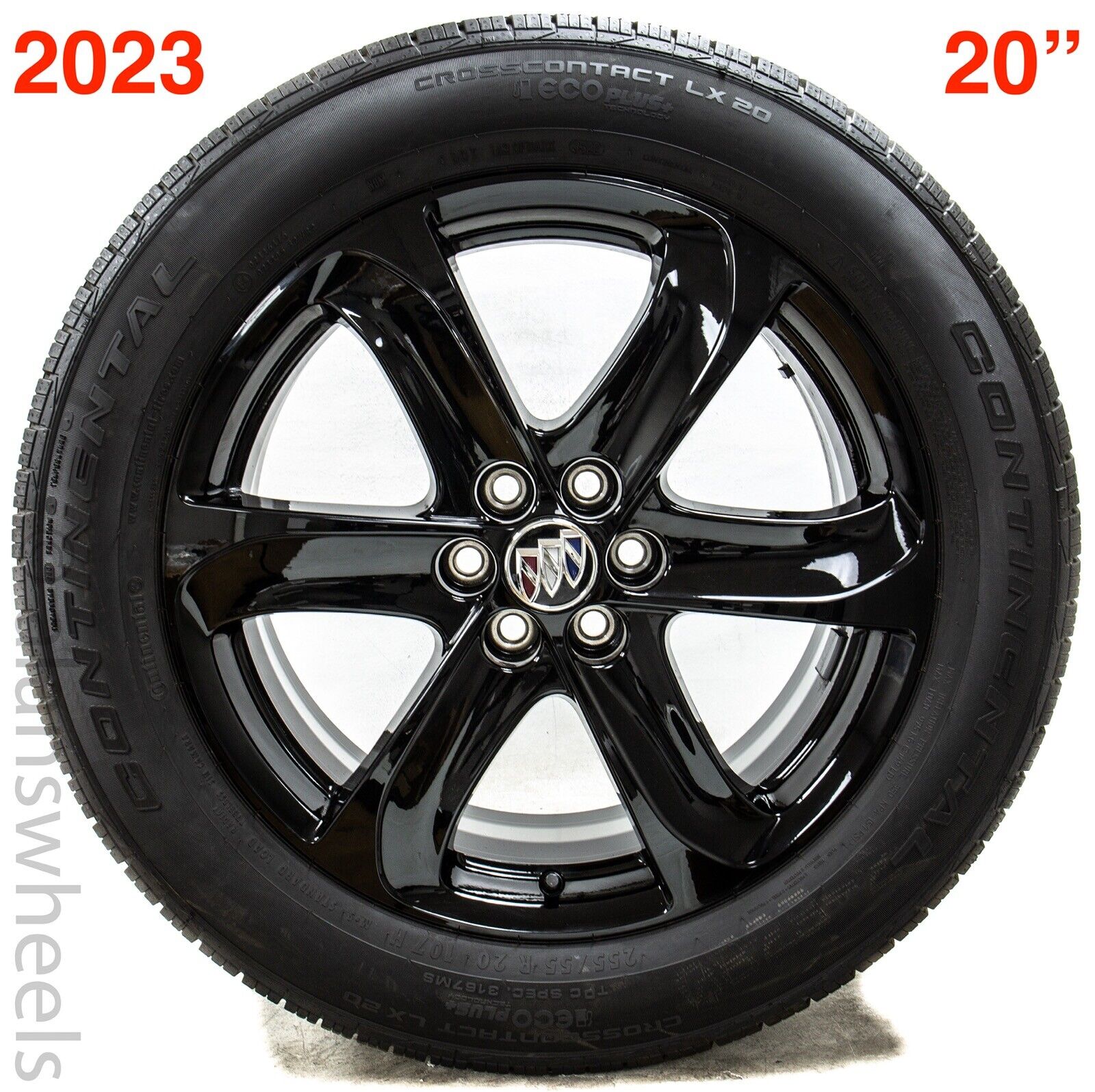 4 2023 Buick Enclave 20” Factory OEM Gloss Black Wheels Rims Continental Tires