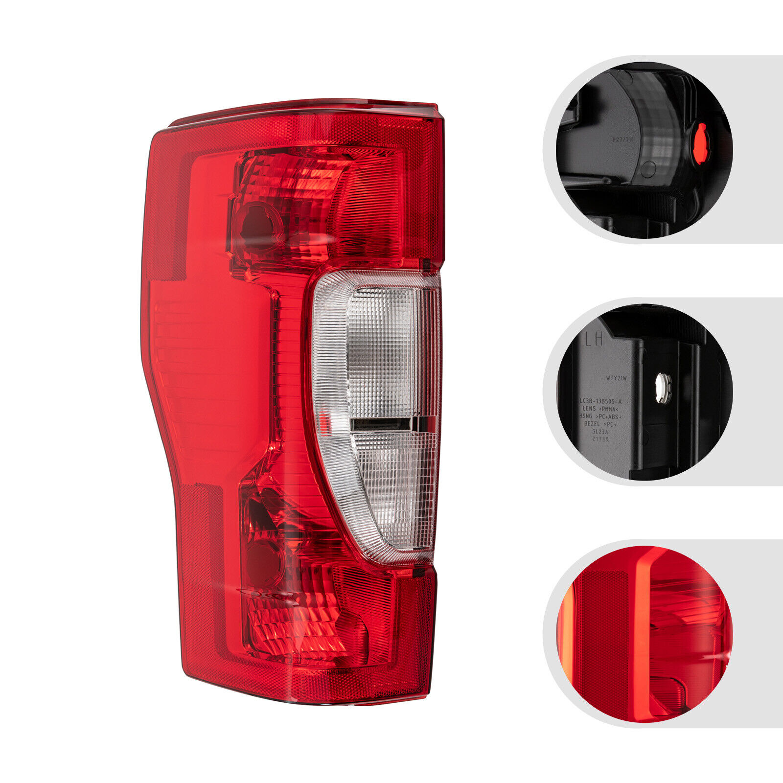 Left Fits 2020-22 Super Duty Ford F-250/F-350 Driver Side Tail Light Tail Lamp 