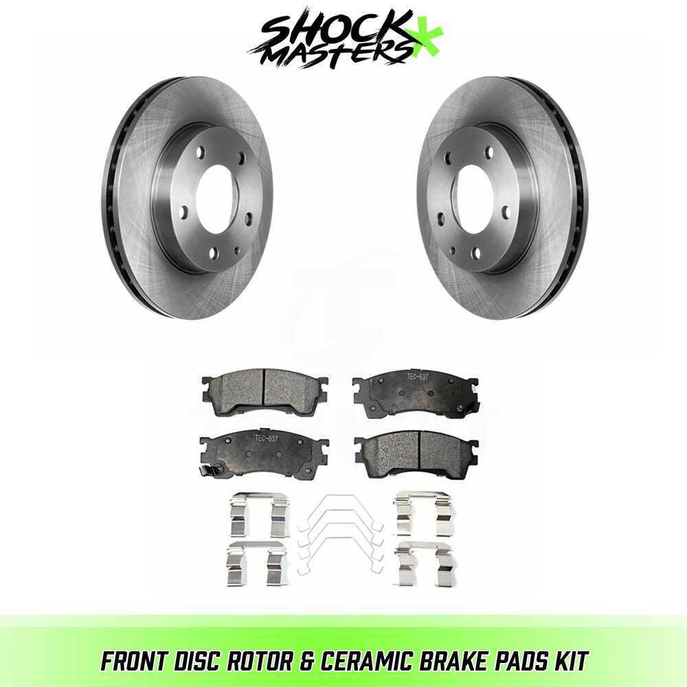Front Disc Rotor & Ceramic Brake Pads for 1993-1997 Mazda MX-6
