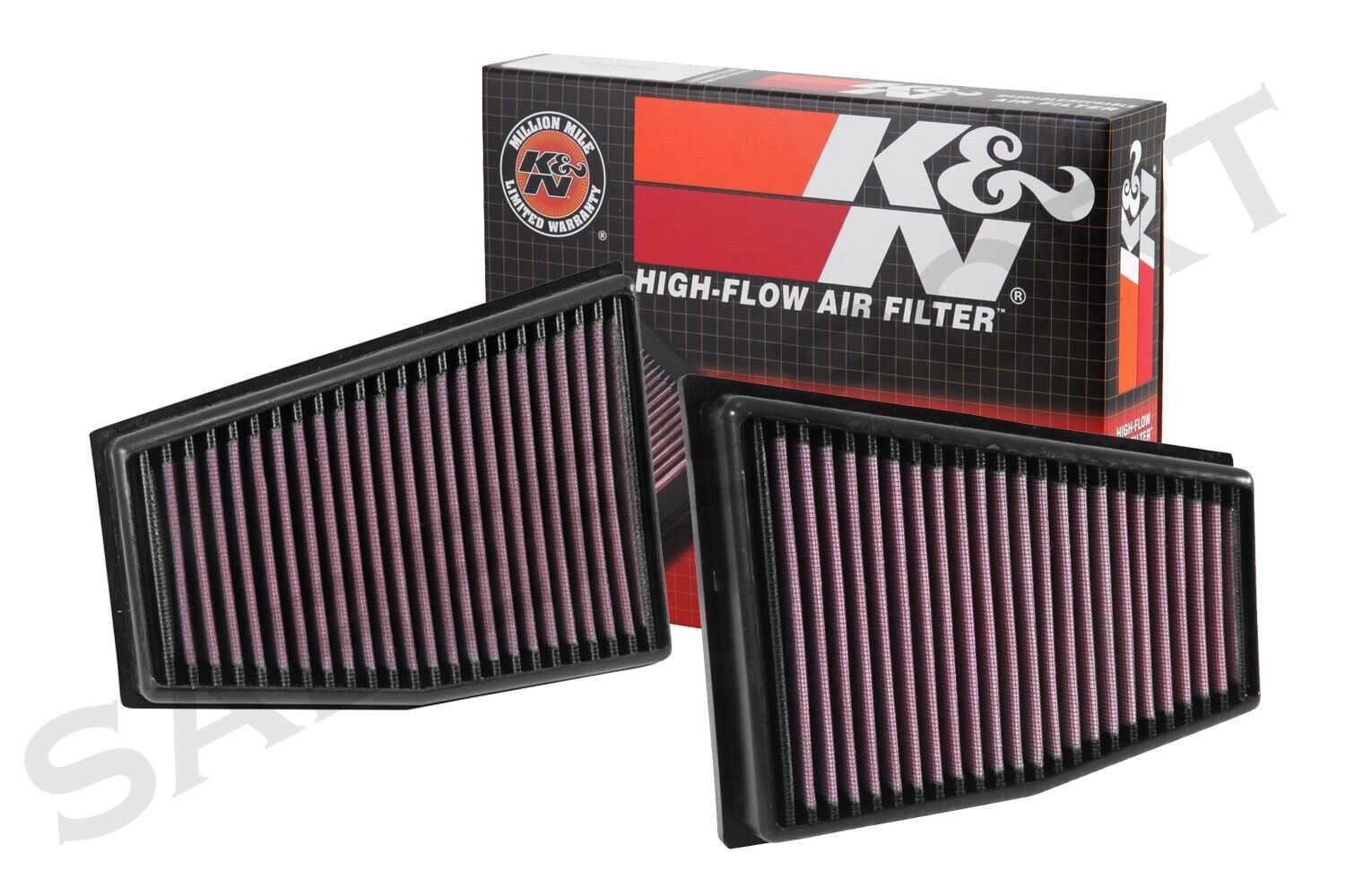 Two K&N Hi-Flow Air Intake Drop in Filters for 2010-2015 Audi RS5 4.2L V8