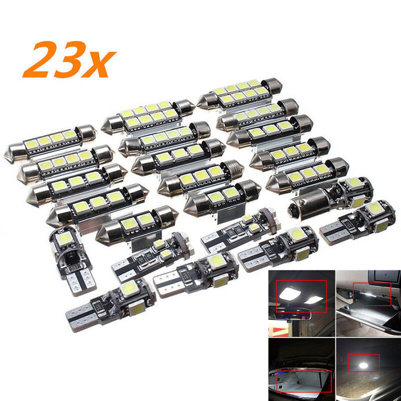 23x Canbus LED Car Interior Inside Light Dome Trunk Map License Plate Lamp Bulb