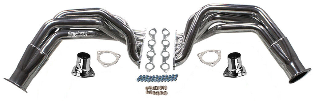 NEW 55-57 CHEVY FENDERWELL HEADERS,BBC 396-502,POLISHED STAINLESS STEEL,TRI-5