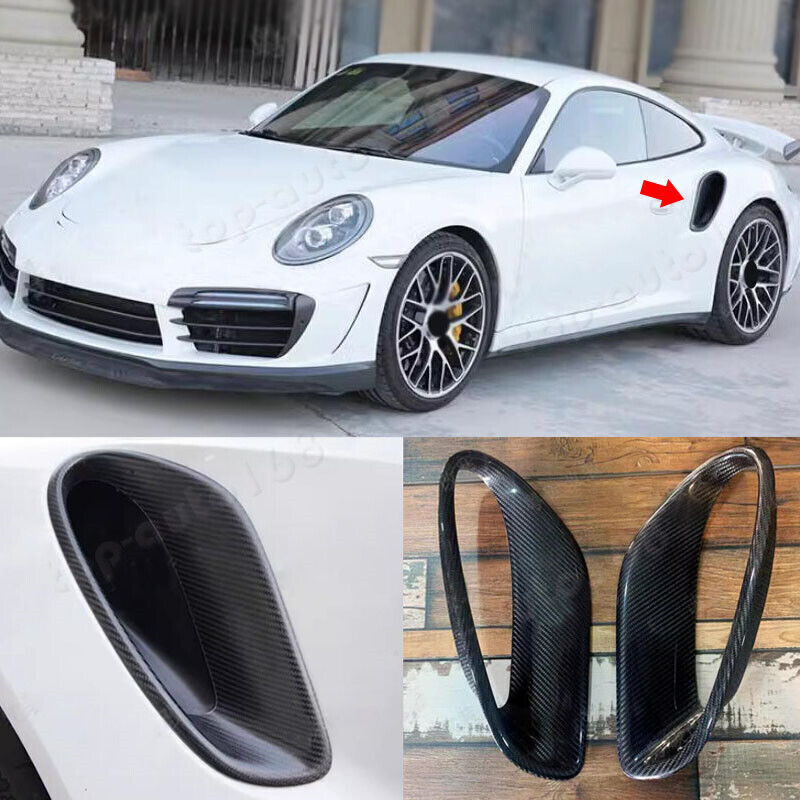 For Porsche 911 Turbo 2013-2016 Carbon Fiber Side Intake Air Vents Cover Trim