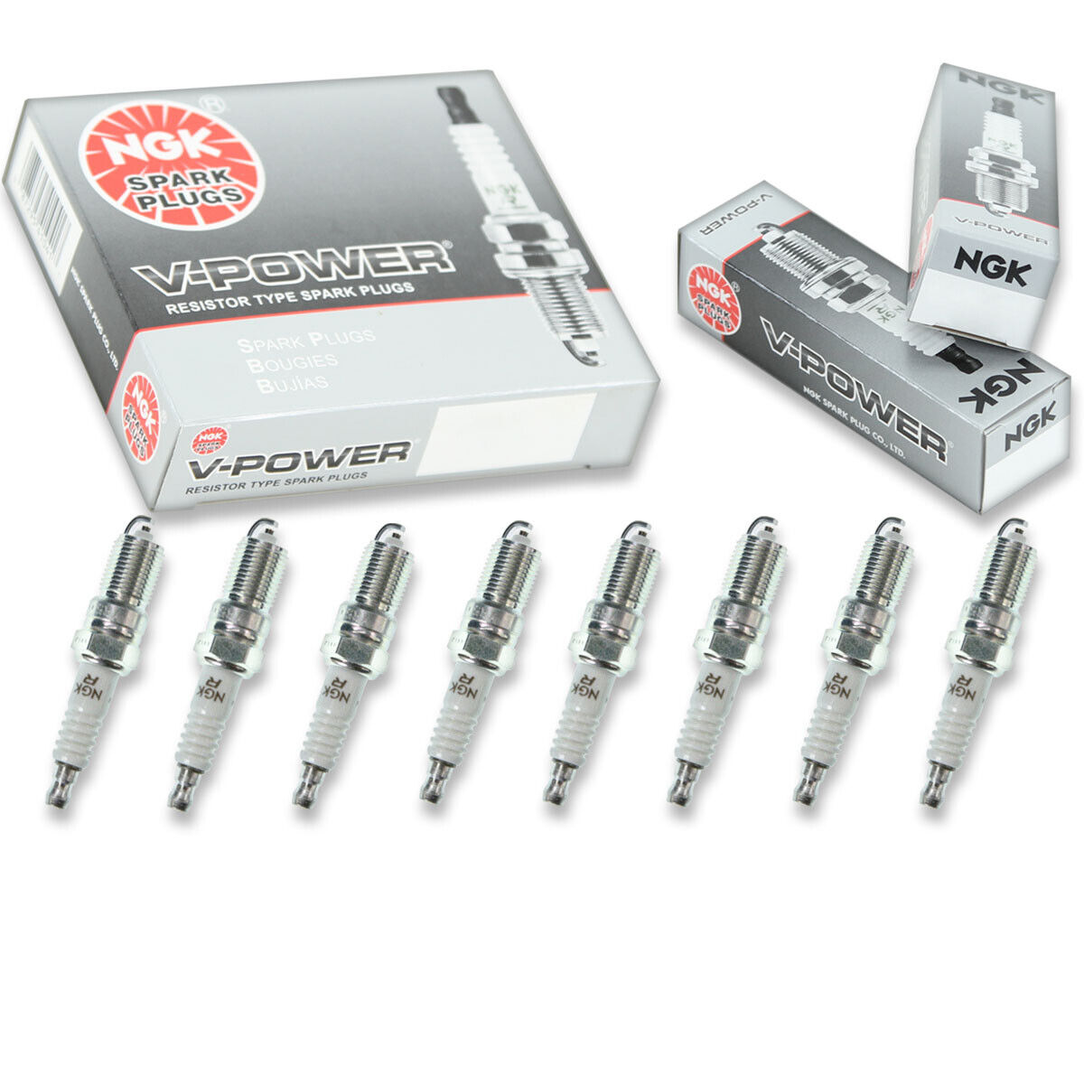 8 pc 8 x NGK V-Power Plug Spark Plugs 2238 TR5 2238 TR5 Tune Up Kit Set ay