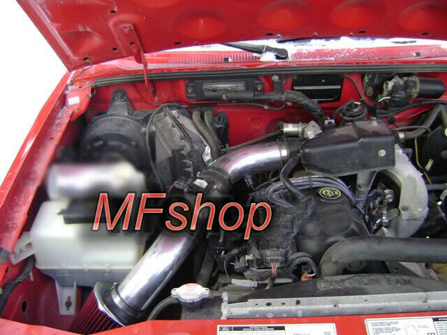 Black Red 2PC For 1998-2001 Ford Ranger Mazda B2500 2.5L L4 Air Intake Kit