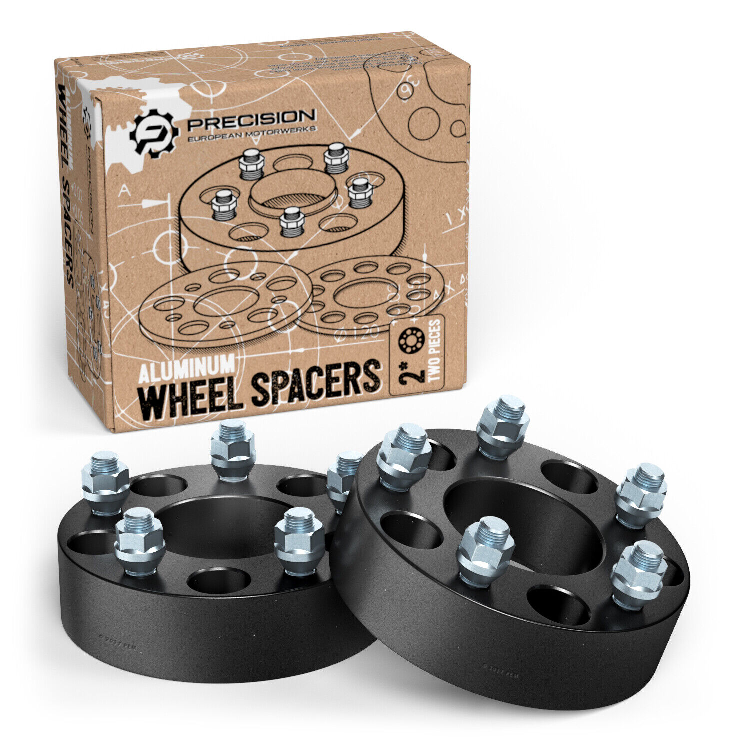 1.5 inch thick | 5x4.5 to 5x4.5 | Hubcentric Wheel Spacers for Ford | 1/2